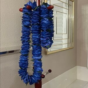 Blue Floral Lei Necklace and Headband